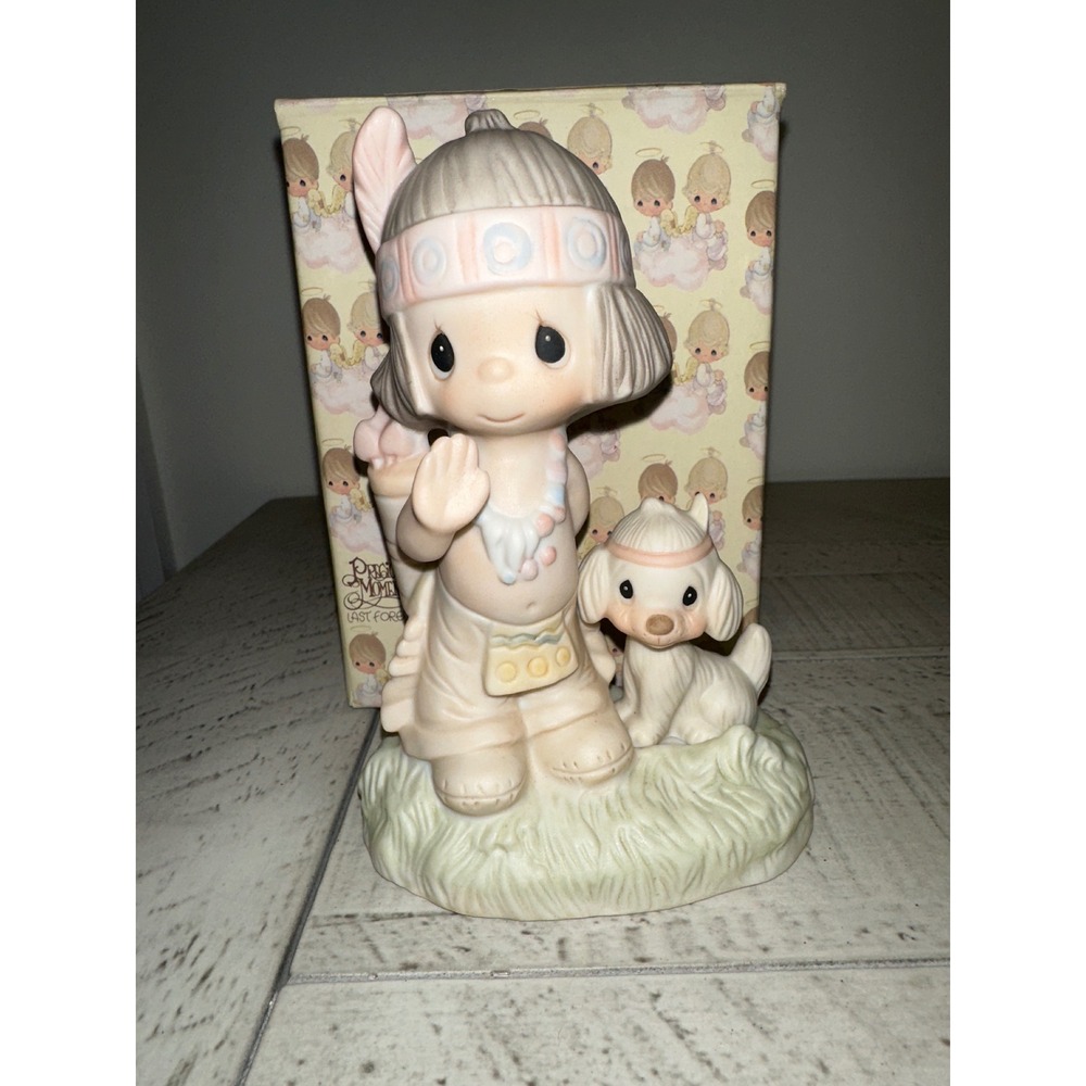 Precious Moments O How I Love Jesus Figurine 1978 E-1380/B Boy Dog Vintage Box
